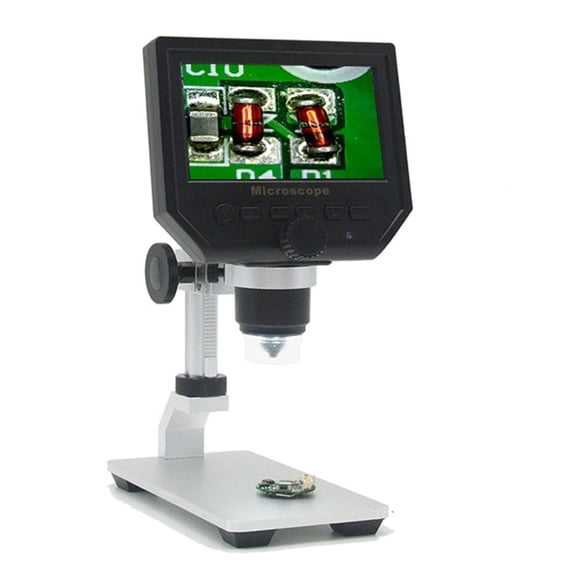 Gamvdout Lab Microscope Accessories Portable 600x 3.6MP Digital Electronic Microscope 4.3" Camera Microscopio