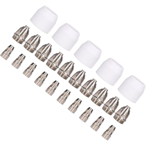 Gamvdout Plasma Cutting Torch Consumables Electrode Tip Nozzle Ceramic Cup Kit 40mm Maximum Cutting Thickness 80-100A Rated Welding Current Suitable for P-80 Plasma Cutting Machine