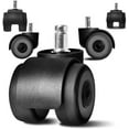 thumbnail image 1 of Gamvdout Plate Casters 2inch Office Chair Caster Replacement TPR Wheels Safe Universal Standard Stem 11x22mm Set of 5 Quadruple Ball Bearing Design 660lbs Protect Hardwood Floors Upgrade Double Whee, 1 of 8