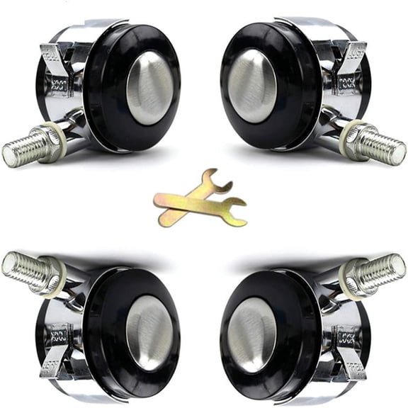 Gamvdout Plate Casters 4-piece 2-inch Furniture Castors  Nylon Wheels With Threaded Rods  Floor Protection office Chair Swivel Casters  Casters With Brakes  For Tables  Frames  Cabinets