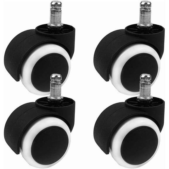 Gamvdout Plate Casters 4 x Silent PU Ball Castor wheels Universal Swivel M10 Thread Stem socket 2inch 50mm Casters for Furniture Table Office chair