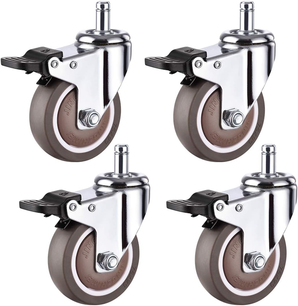Set Of 4 Designer Furniture Castors | Modern Minimalist Wheels Or Feet For Cabinets And Boxes. | Plate Fitting. Black Or White | Chop Shop - View #8