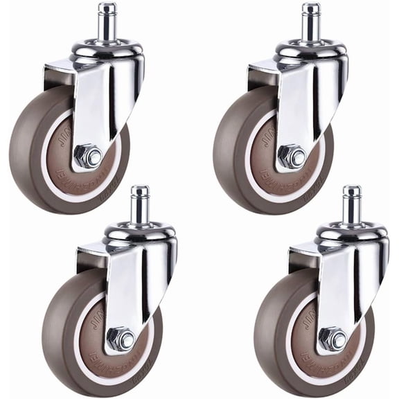 Gamvdout Plate Casters 4X Office Chair Moving Caster Wheels Trolley Furniture Replacement Castors Wheels Heavy Duty Castor Wheels 360° Swivel Rubber Caster Wheels Standard Stem Caster