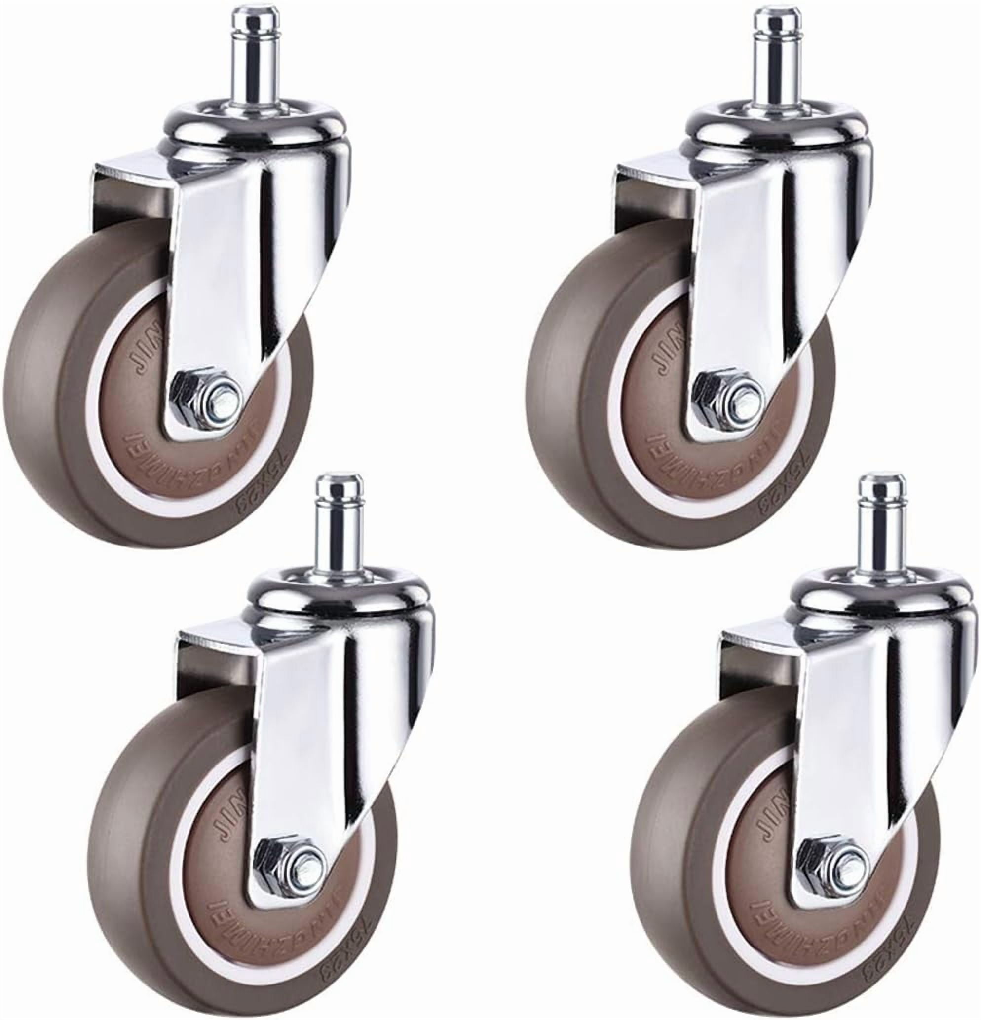Gamvdout Plate Casters 4X Office Chair Moving Caster Wheels Trolley Furniture Replacement Castors Wheels Heavy Duty Castor Wheels 360° Swivel Rubber Caster Wheels Standard Stem Caster