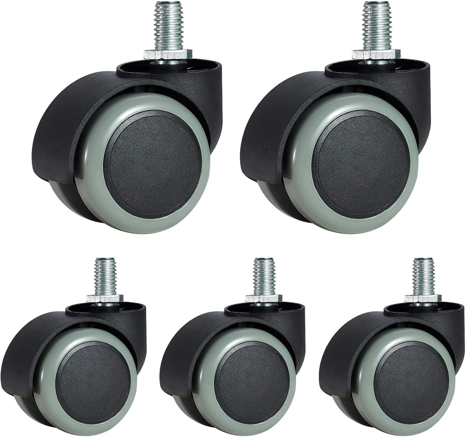 Gamvdout Plate Casters 5 Pcs Furniture Casters Large Office Chair Casters Silent Replacement Wheels Crib Casters 360° Rotation Load 300KG