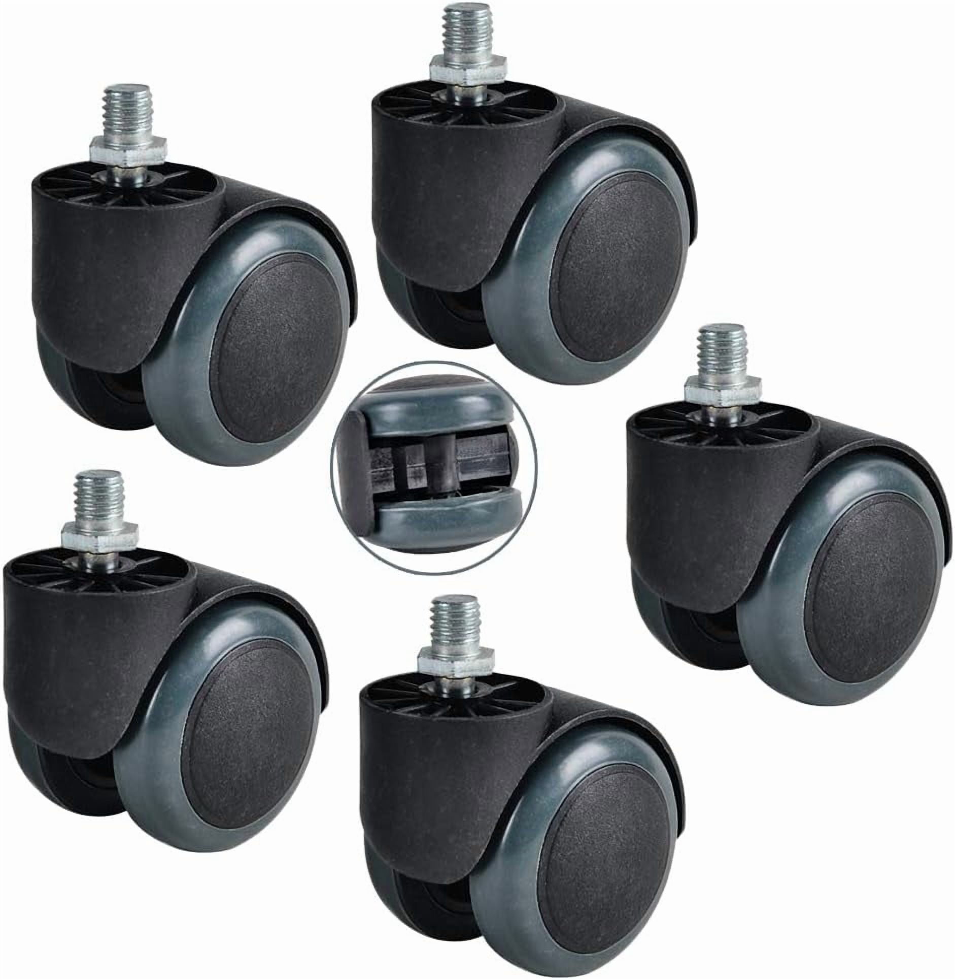 Gamvdout Plate Casters Office Chair Caster 360 Degree Swivel Casters 2-Inch Replacement Castors Wheels Silencer Furniture Caster for Hardwood Floors  Laminate Swivel Chair Office Chair 5pcs (Threaded