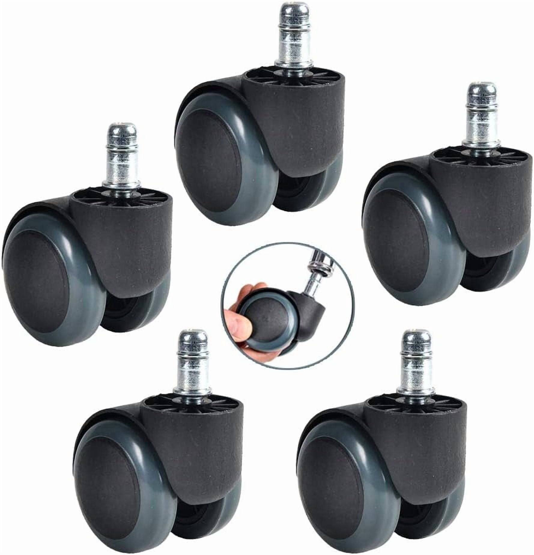 Gamvdout Plate Casters Office Chair Caster 360 Degree Swivel Casters 2-Inch Replacement Castors Wheels Silencer Furniture Caster for Hardwood Floors  Laminate Swivel Chair Office Chair 5pcs