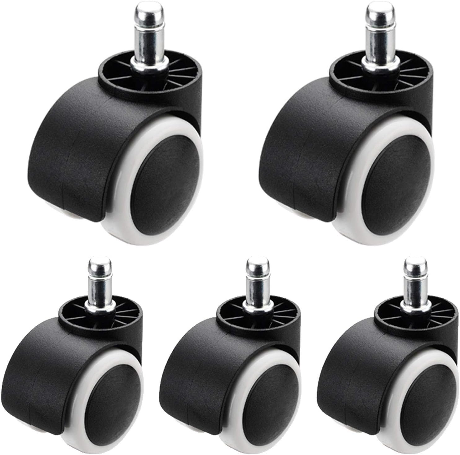 Gamvdout Plate Casters Office Chair Casters Universal Swivel Furniture Casters Crib Casters Silent Replacement Wheels 5 Pcs