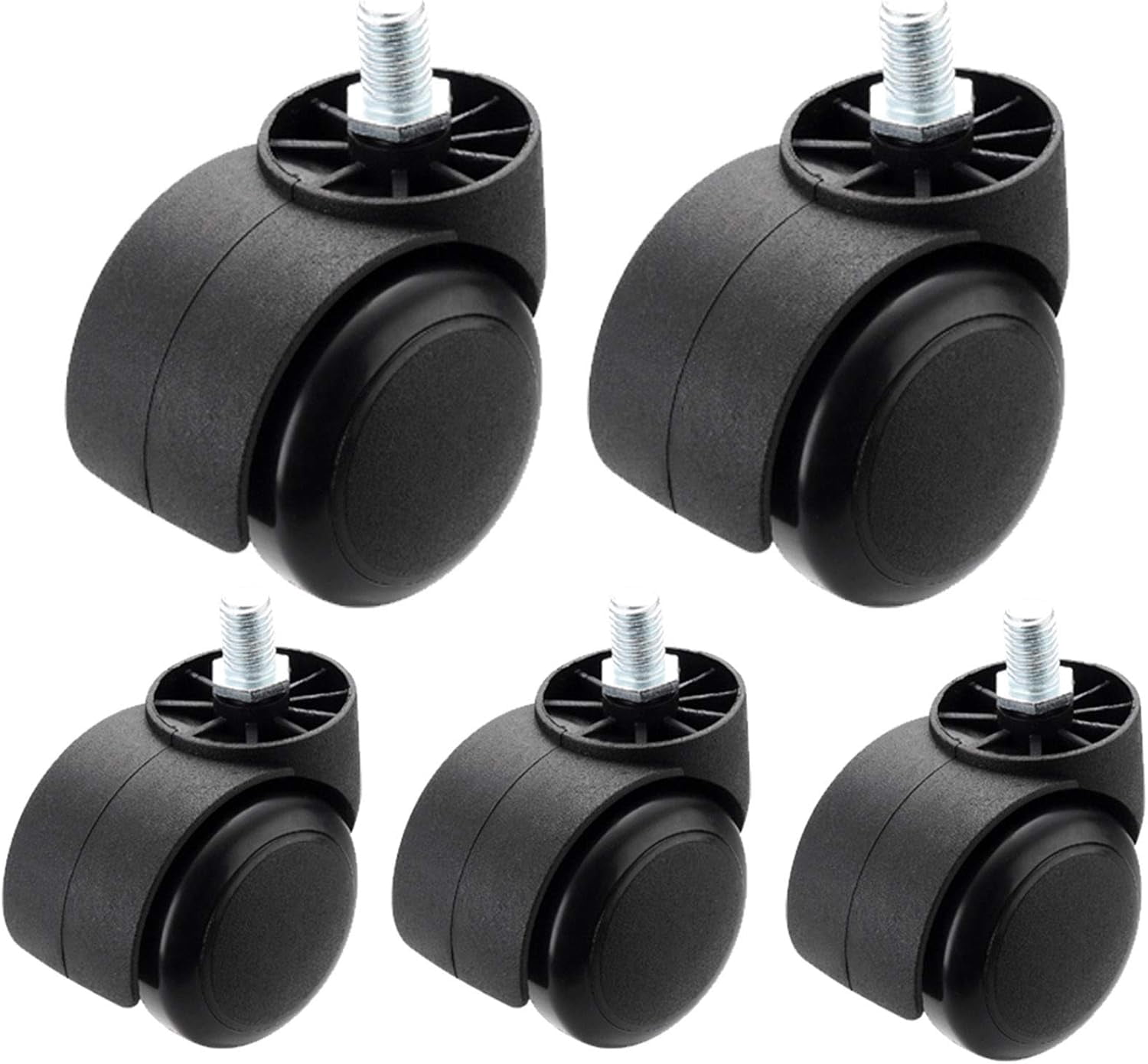 Gamvdout Plate Casters Office Chair Casters Universal Swivel Furniture Casters Crib Casters Silent Replacement Wheels 5 Pcs