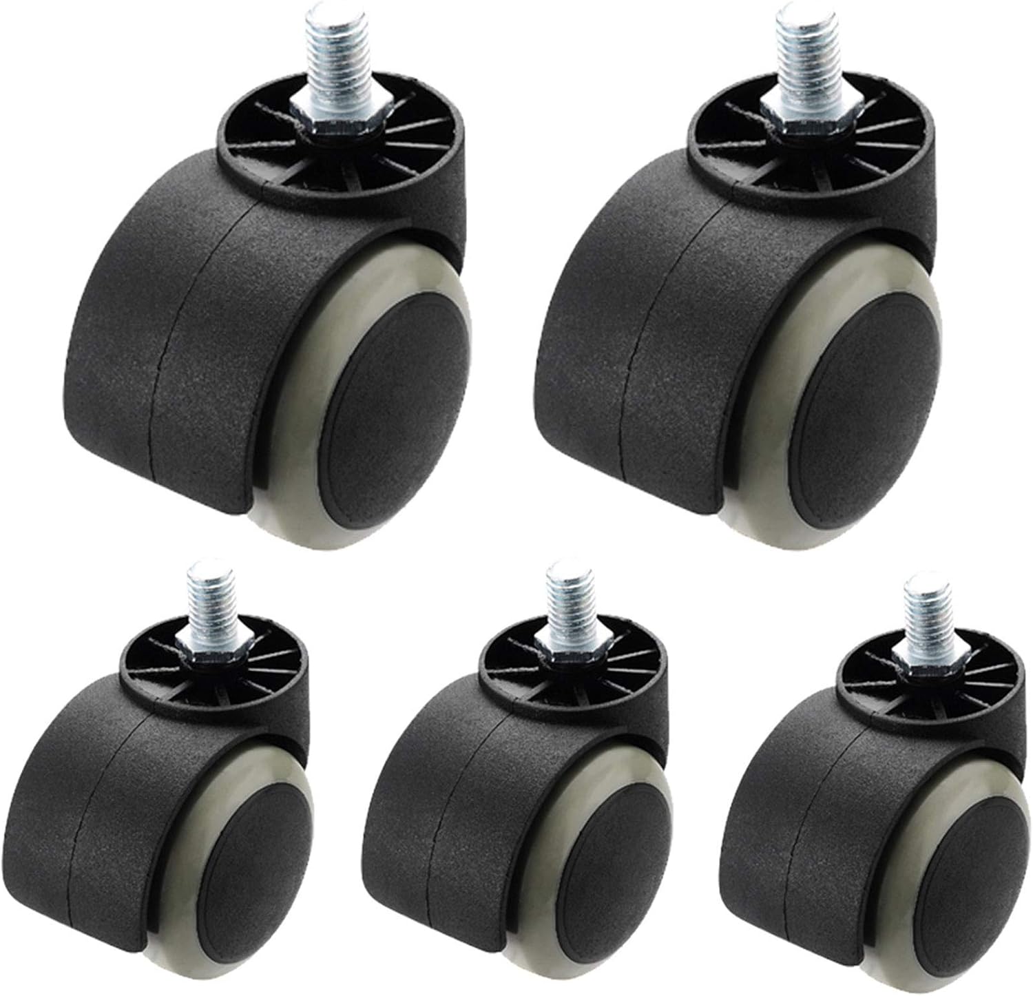 Gamvdout Plate Casters Office Chair Casters Universal Swivel Furniture Casters Crib Casters Silent Replacement Wheels 5 Pcs
