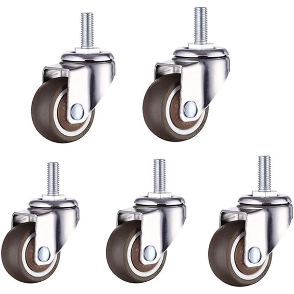 Gamvdout Plate Casters Office Chair Swivel Caster Wheelsx15mm Threaded Stem Bolt Caster Replacement Universal Castors Wheels for Furniture Small Moving Caster Wheels Trolley Wheels Castors 5Pcs (Blue