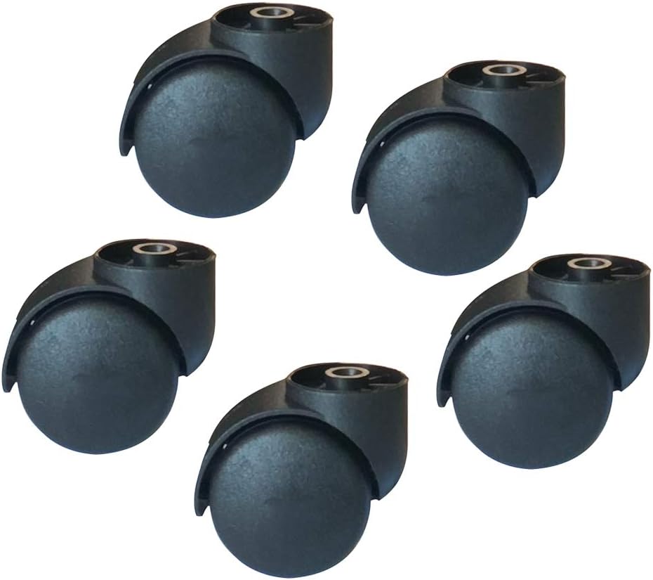 Gamvdout Plate Casters Rodless Mute Office Chair Caster Furniture Caster Replacement Castors Swivel Chair Wheel Hole Diameter 8mm 360 Degree Swivel Casters for Home Furniture Office 5pcs