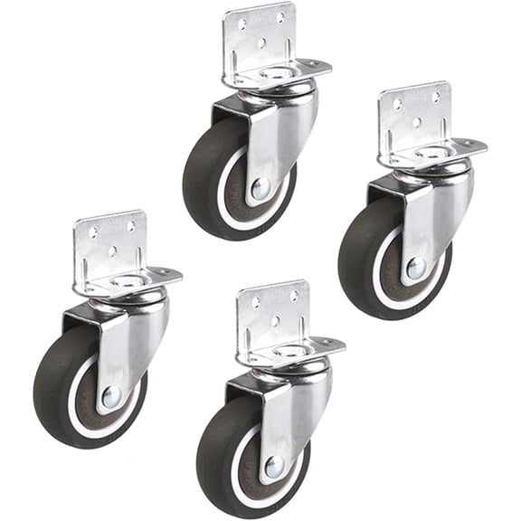 Gamvdout Plate Casters Wheels 4pcs rubber Swivel Casters heavy-duty Diy Caster Wheels household Silent Casters moving Casters 25/32/38/50mm