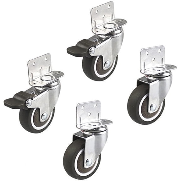 Gamvdout Plate Casters Wheels 4pcs rubber Swivel Casters heavy-duty Diy Caster Wheels household Silent Casters moving Casters 25/32/38/50mm