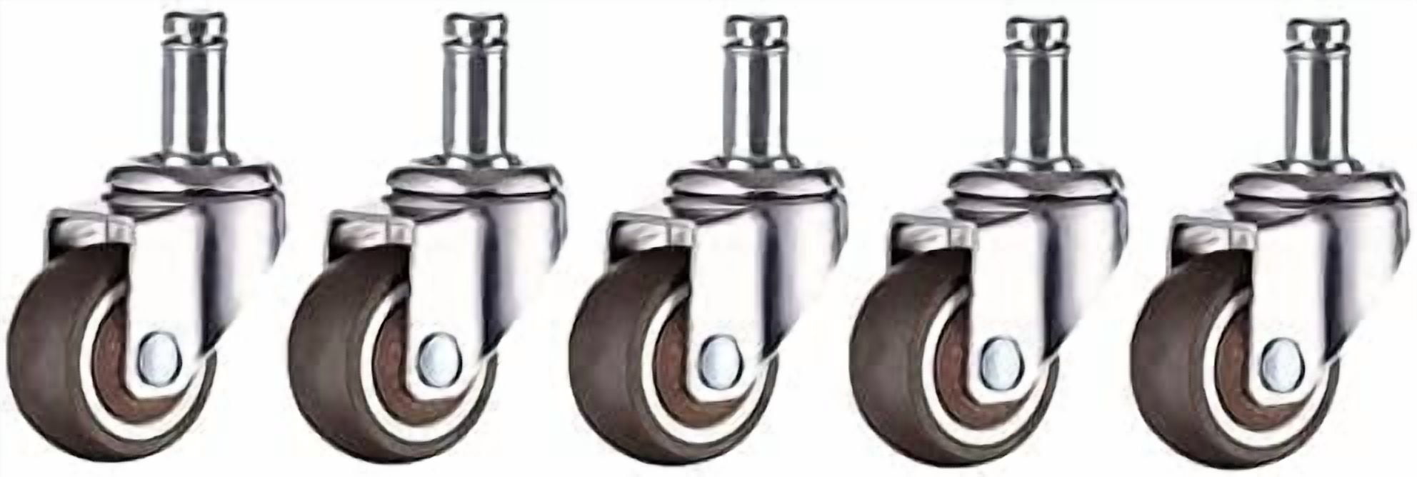 Gamvdout Replacement Chair Caster Wheels 2'' Swivel Caster with Plug-in Stem Quiet Smooth Rolling Casters for Hardwood Carpet Tile Floors Set of 5 I