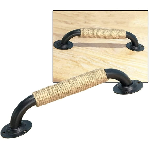 Gamvdout Shower Door Handle 2 Pack Metal Iron Pull Push Barn Door Rope Handles | Garden Sheds Gate Rail Replacement Grab Bar | Kitchen Furniture Cabinet Closet Drawer Handle