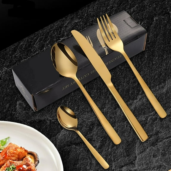 Gamvdout Silverware Set Knife Forks and Spoons Silverware Set for 12 48 Pcs Cutlery Set 18/8 Stainless Steel Flatware Set for Home Kitchen Restaurant Wedding  Mirror Polished Tableware Set SP-0156