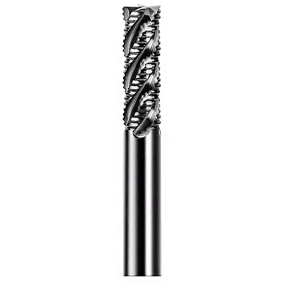 Gamvdout Solid Carbide Roughing End Mills HRC 66 4 Flutes CNC Milling Cutter Bits Router Bit for Metal Rough Machining Cutting Diameter 6mm-20mm
