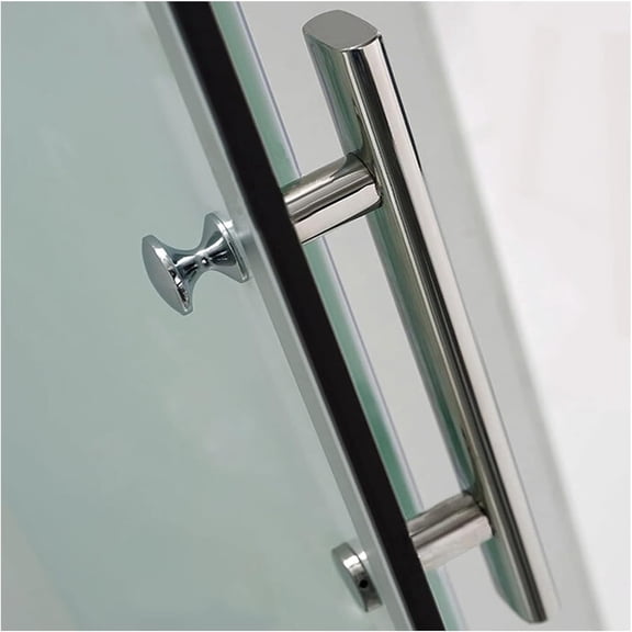 Gamvdout Stainless Steel Glass Door Push-Pull Handle Bathroom Door Handle Stainless Steel, Grab Bar for Bathroom Glass Door Barn Door Single Side Door Towel Bar Door Handle Sets
