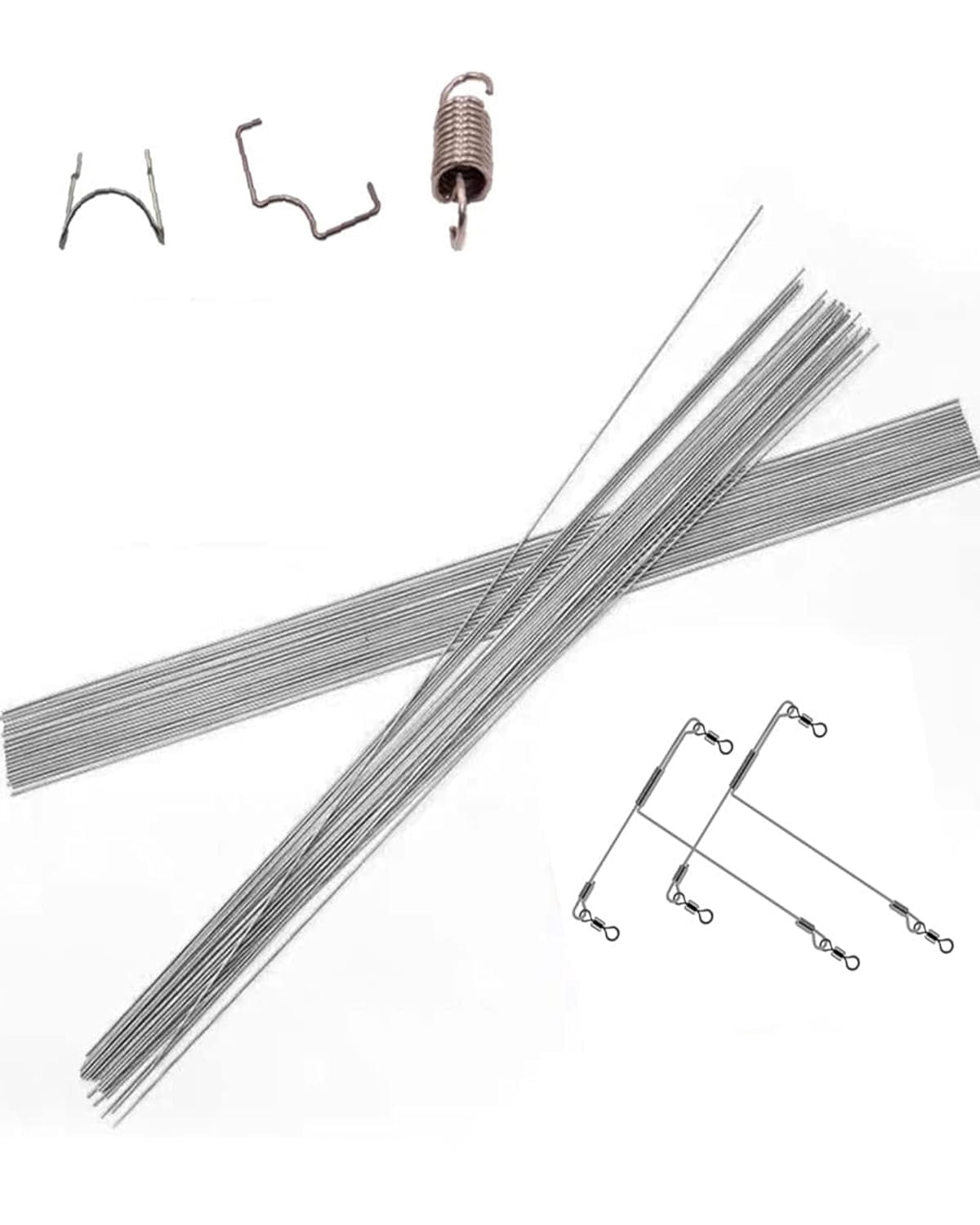 Gamvdout Stainless Steel Spring Wire Hard Wire Full Hard Wire Straight Wire 0.4 0.6 0.8 1.0 1.2 1.4 1.6 1.8 2.0mm Spring Steel Wire 500mm 20inch, 20pcs