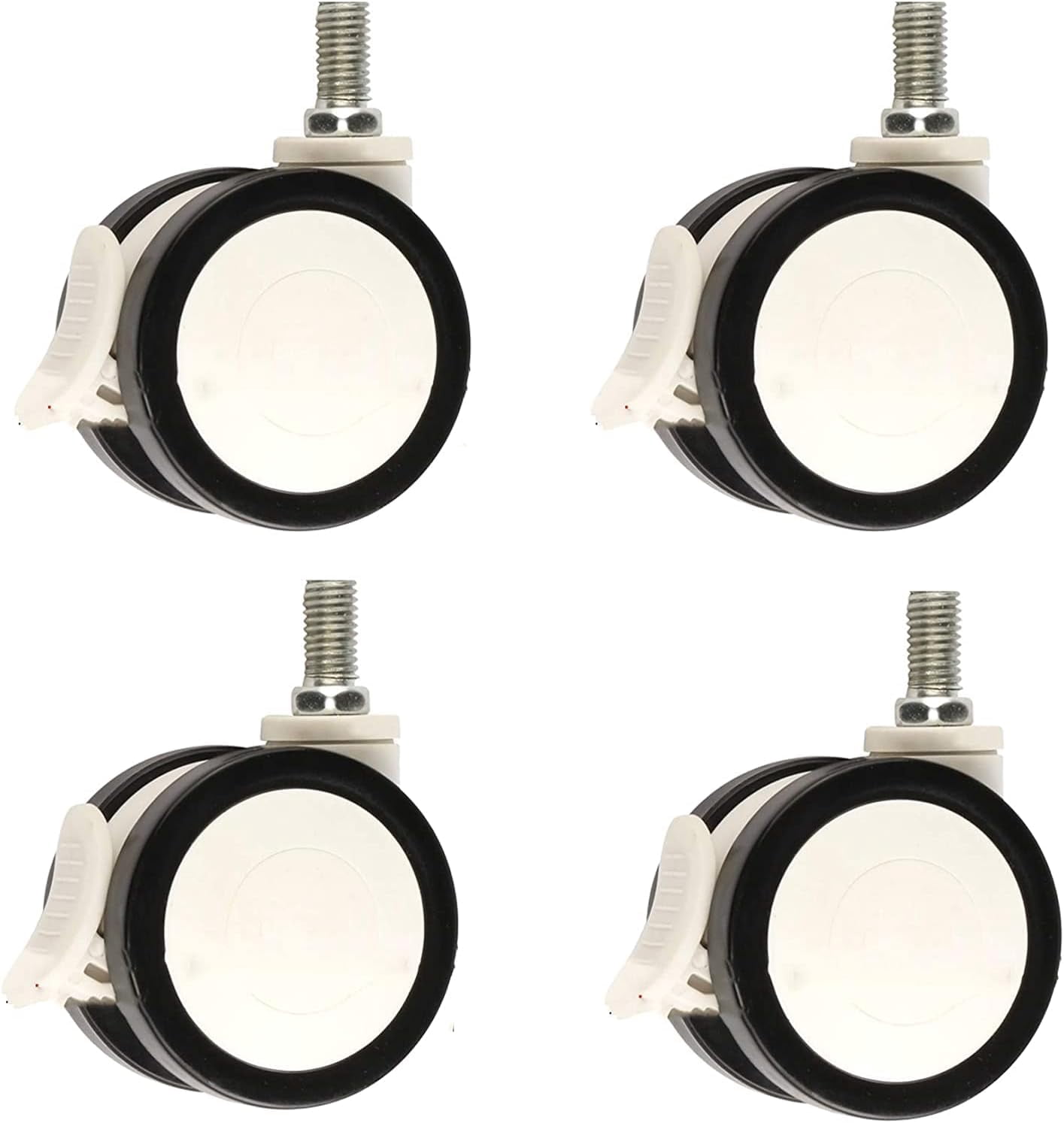 Gamvdout Swivel Caster Wheels with Brake 360 Degree Rotating Threaded Stem Diameter 10x20mm/12x20mm  Equipment Casters Mute I