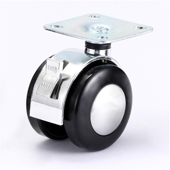 Gamvdout Swivel Stem Castor 4pcs Chair Wheel Furniture Caster 2inch M8 Screw/Plate Alloy Swivel Castor Wheels Trolley Rubber Protective Brake Castor Wheels