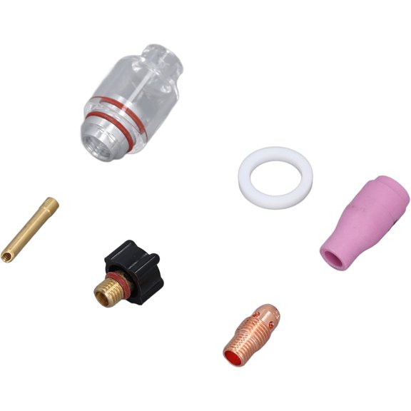 Gamvdout TIG Ceramic Nozzle, 6Pcs TIG Welding Accessory Set Ceramic Nozzle 4#, 2.4mm Electrode & for WP-9/20 Torch, Tools