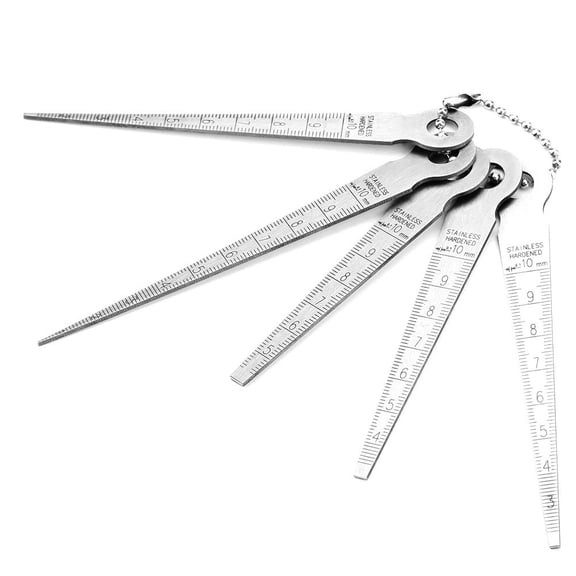 Gamvdout Taper, 1 Set Stainless Steel Welding Taper Feeler Rulers Hole Inspection Tool Measuring Tool 10mm for Measuring, Thickness Gauges