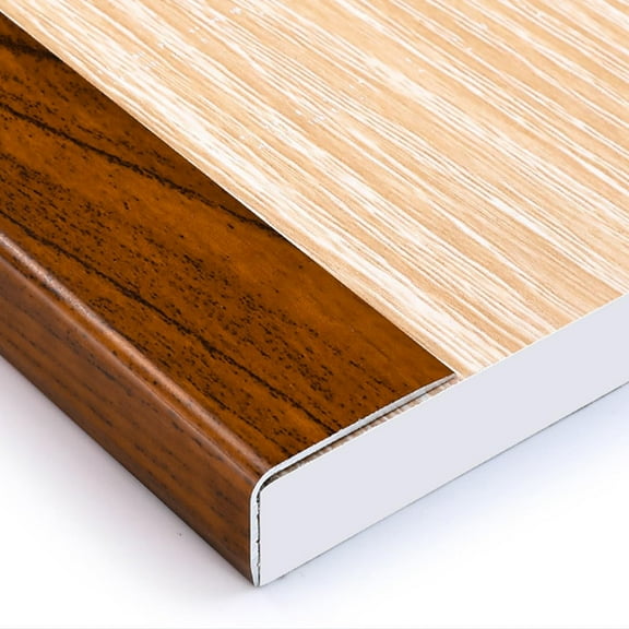 Gamvdout Transition Strip Rustic Floor Stair Edging Trim with Wood Grain, Slip-Resistant Staircase Treads Edge Transition Strips, Length 90Cm/35In