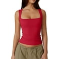 thumbnail image 1 of Gamvdout Women's Square Neck Sleeveless Tank Tops Basic Tight T Shirts, 1 of 5