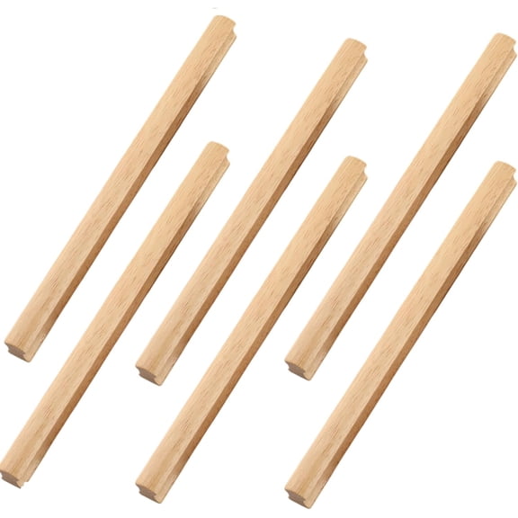 Gamvdout Wood Dresser Knobs 6Pcs Cabinet Door Cabinet Drawer Solid Wood Handle Rubber Wood Wardrobe Wooden Handle 96Mm