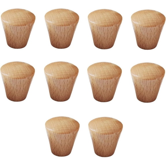 Gamvdout Wood Pull Handles 50Pcs Beech Varnish Cabinet Door Wooden Handle Solid Wood Drawer Cabinet Door Log Trapezoidal Single Hole Wooden Handle 25 * 26Mm