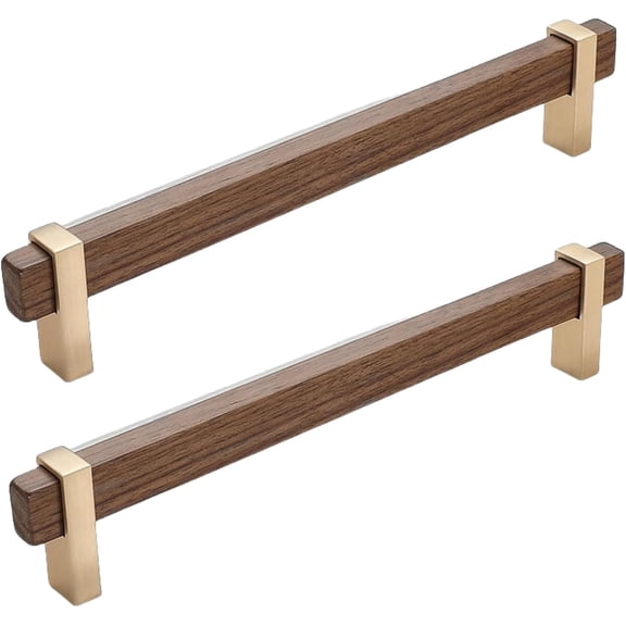 Gamvdout Wooden Cabinet Knobs 2Pcs Chinese Style Handle Walnut Door Handle Wood Grain Cabinet Drawer Wardrobe Cabinet Handle C Single Hole Original Oak