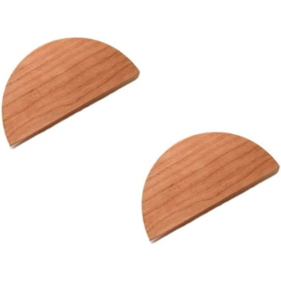 Gamvdout Wooden Drawer Knobs 2Pcs Semi Circular Door Wardrobe Shoe Cabinet Cabinet Bedside Cabinet Log Single Hole Solid Wood Handle 64Mm Oak