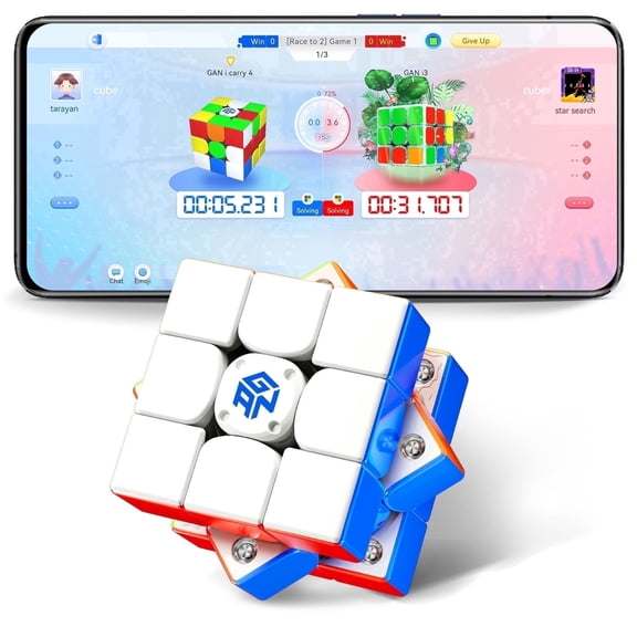 Gan I Carry 4, Smart Speed Cube 3x3 Magnetic, Connected Electronic Bluetooth Magic Cube for Kids Adults, Battery Replaceable Frosted Version