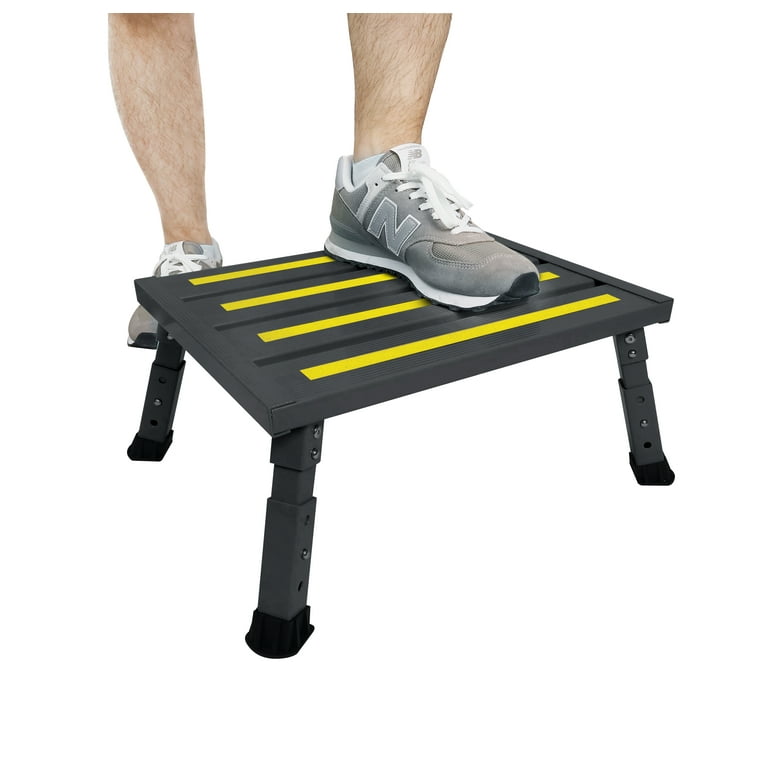 GanFindX Adjustable Height Aluminum RV Steps Stool Supports Up to