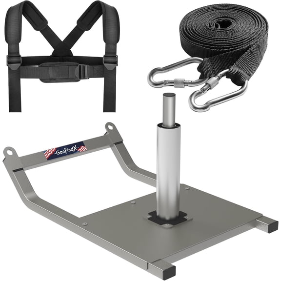 GanFindX Fitness Strength Training Sled - Push Pull Workout Equipment for Athletic Exercise & Speed Improvement, Compatible with 1" & 2" Weight Plates