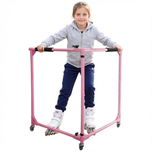 GanFindX Folding Roller Skate Trainer for Kids Toddlers, 30/36 inch All Metal Skate Aid with Silent Casters, Indoor Outdoor Training Equipment
