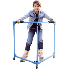 GanFindX Folding Skater Aid for Kids, Roller Skating Trainer for Beginners, Inline Skate Balance Walker (30"/Blue)