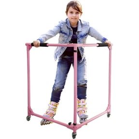 GanFindX Folding Skater Aid for Kids, Roller Skating Trainer for Beginners, Inline Skate Balance Walker (36"/Pink)