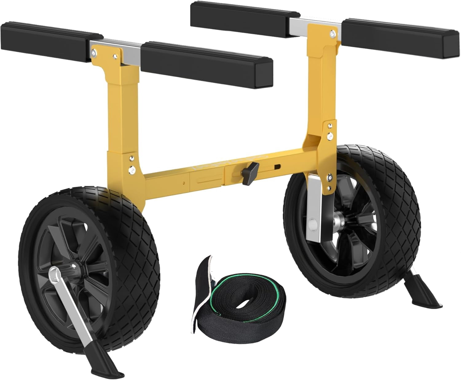 GanFindX Heavy Duty Kayak Cart | Canoe Trolley Carrier with Solid Foam Wheels & Upright Crossbar | Kayak Accessories Transport Dolly