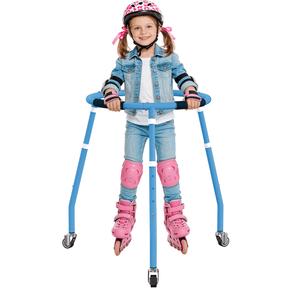 GanFindX Unisex Kids Roller Skate Trainer Walker, Adjustable Height 27-33 inches, 3-Wheel Stable Skating Aid, Metal Frame for Toddler Beginners