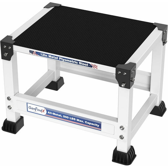 GanFindX Steel Plyo Box - 12/18 Inch Height Options | Heavy-Duty Metal Jumping Box for Home Gym | Enhance Fitness, Agility, Stamina and Strength Training