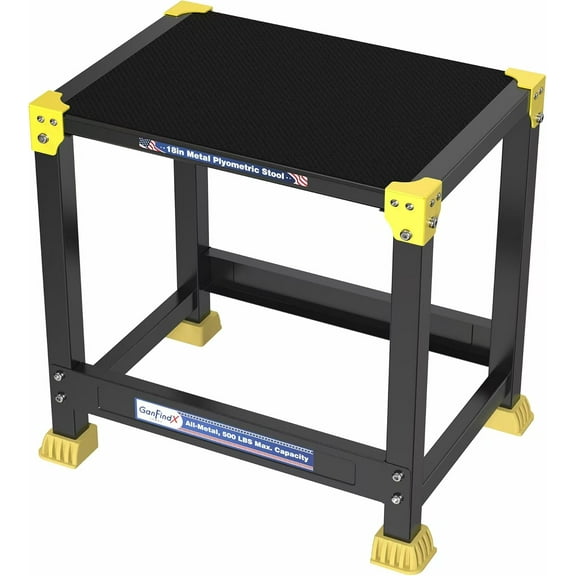 GanFindX Steel Plyo Box - 12/18 Inch Height Options | Heavy-Duty Metal Jumping Box for Home Gym | Enhance Fitness, Agility, Stamina and Strength Training