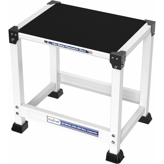 GanFindX Steel Plyo Box - 12/18 Inch Height Options | Heavy-Duty Metal Jumping Box for Home Gym | Enhance Fitness, Agility, Stamina and Strength Training