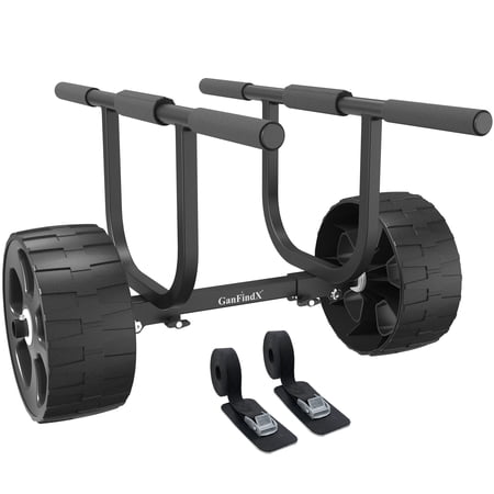 GanFindX Universal Kayak Trolley Cart 450LBS Capacity Made of Stainless Steel 304, Puncture-Free Wheels, Heavy Duty Kayak Dolly for Kayaking, Canoeing