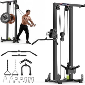 GanFindX Wall Mount Cable Station, 16 Dual Pulley Positions, 400 LBS, Fits 1"/2" Plates, Pre-Assembled Pulleys Full Body Trainer, 79H x30L x24W