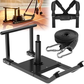 GanFindX Workout Sled, Weight Sled for Strength Training with Harness Strap, Fits 1" & 2" Weight Plates, 350 LBS Capacity, Speed & Power Training Equipment, Black
