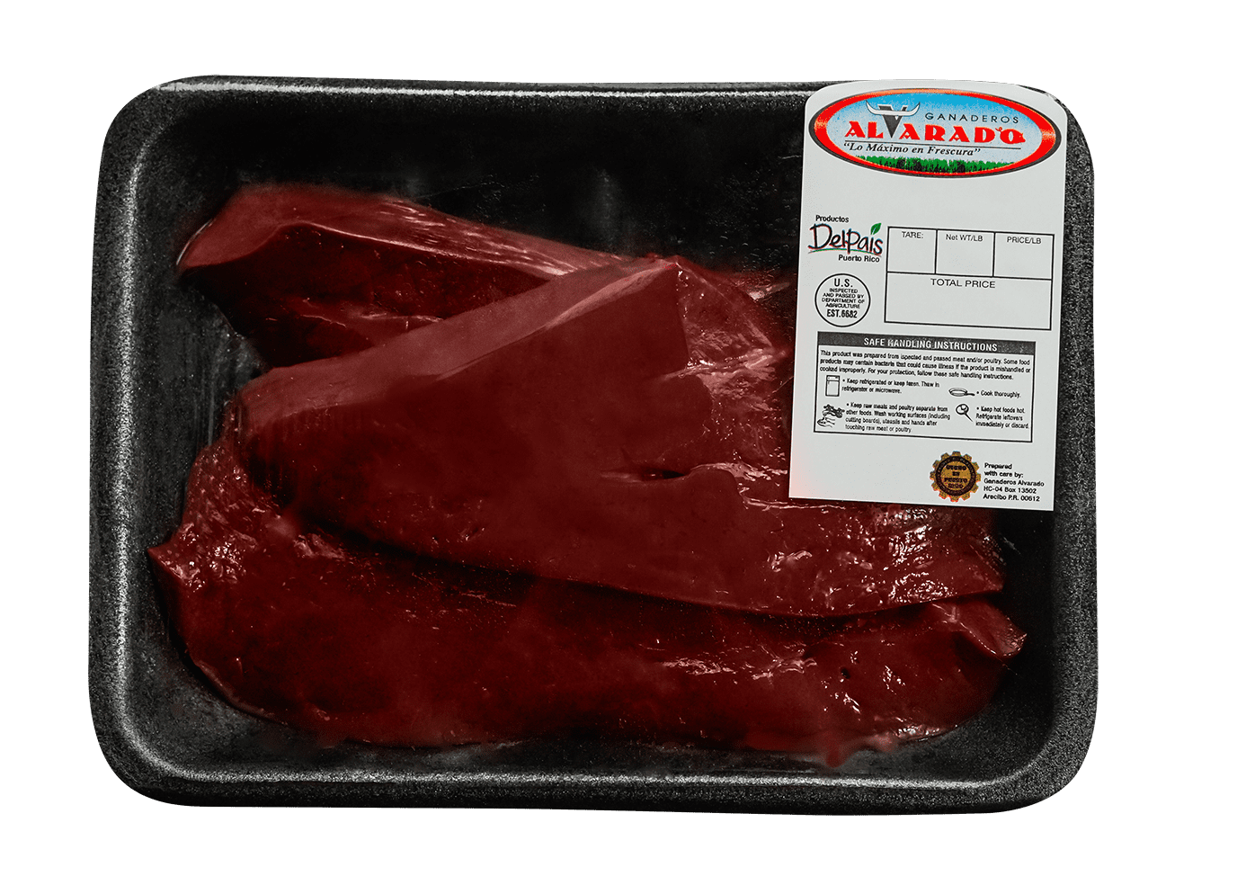 Ganaderos Alvarado, Fresh Sliced Beef Liver Higado De Res, 1.0-1.2 lb