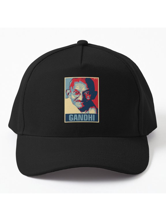 Gandhi Baseball Hat, Historical Figure Portrait Graphic Design, Classic Everyday Statement Cap